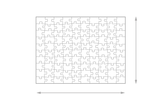 Gelegte Größe 100 Teile Puzzle