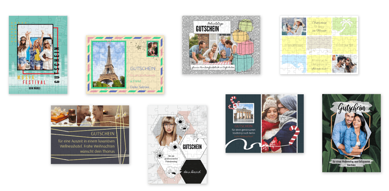 Wunderschöne kreative Layouts für dein Gutschein-Puzzle